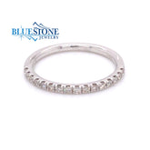 14K White Gold Wedding Band w/Round Diamonds at 0.25cttw -(size 6.5)